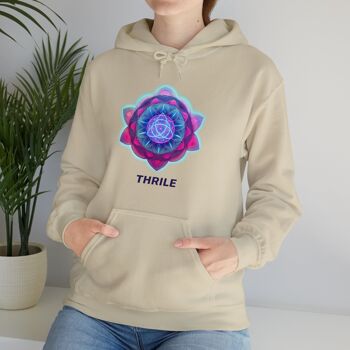 Sacred Geo Mandala - Sweat à capuche sable surdimensionné lourd 5