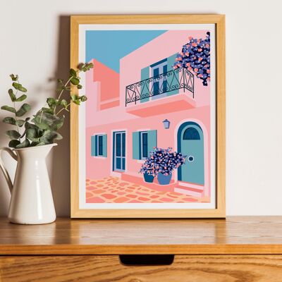 Gedruckte Illustration PINK HOUSE