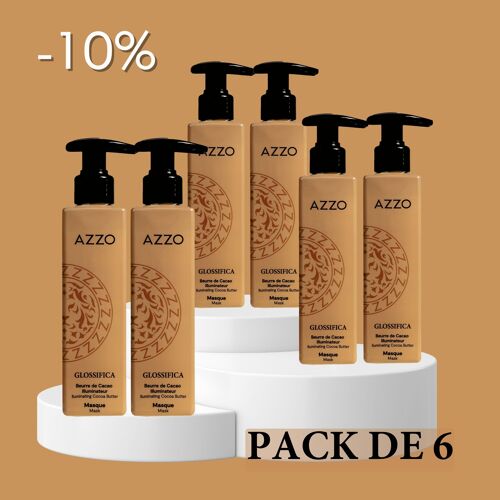 Masque Fève de Cacao Illuminatrice Glossifica 200ml - Lot de 6