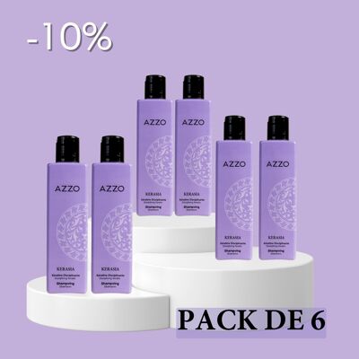 Shampoing Kératine Disciplinante Kérasia 250ml - Lot de 6