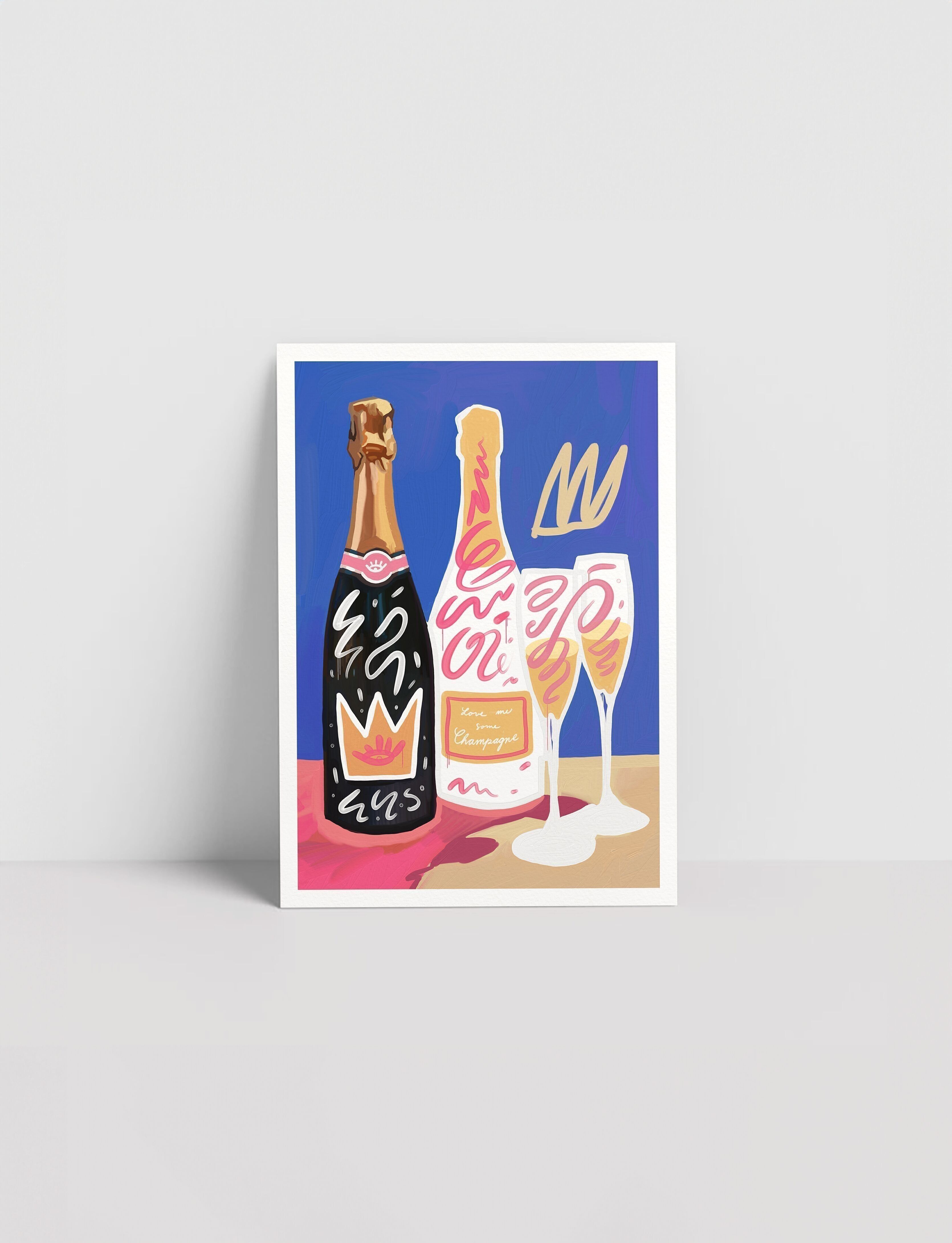 Champagner - Grußkarte