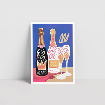 Champagner - Grußkarte