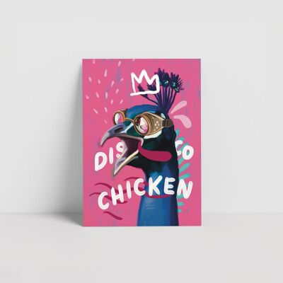 Disco Chicken - Grußkarte