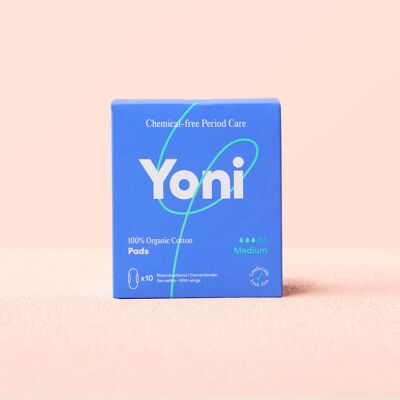 Yoni Pads Medi ∙ con ali x10 ∙ 100% cotone organico