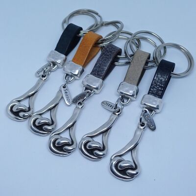 Leather key ring Lucky Knot