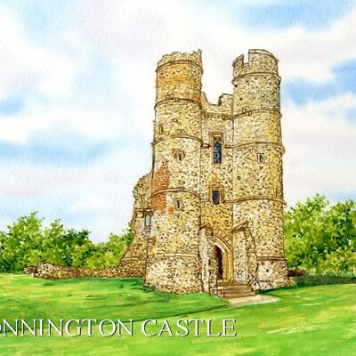 Berkshire, Fridge Magnet with view of Donnington Castle