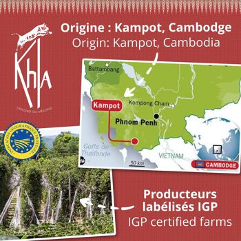 Poivre rouge de Kampot - IGP - Biologique - Premium - en grains - 45g - Moulin 4