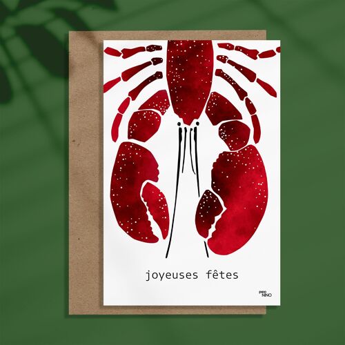 Carte de noël - Joyeuses fêtes Homard