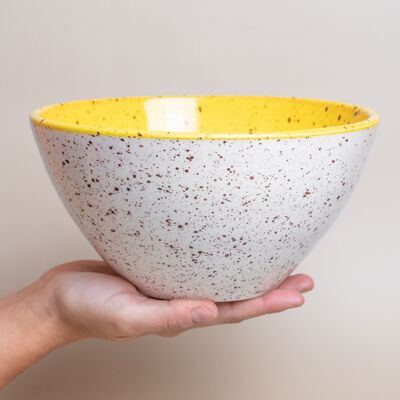 Insalatiera in ceramica Ø21 cm 1,5 L / Maculato bianco e giallo NOVITÀ CANNELLA