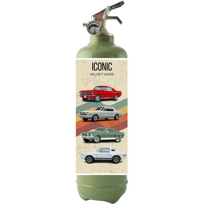 Extincteur Iconic Mustang Kaki Noël / Mustang Fire extinguisher Christmas gift / Feuerlöscher