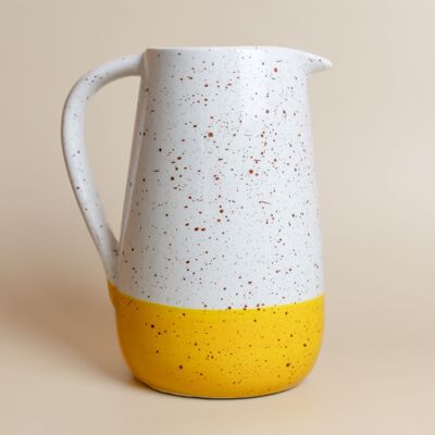 Large summer serving jug in speckled ceramic, 21cm CINNAMON