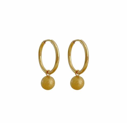 Earrings Frosted Ball - Gold