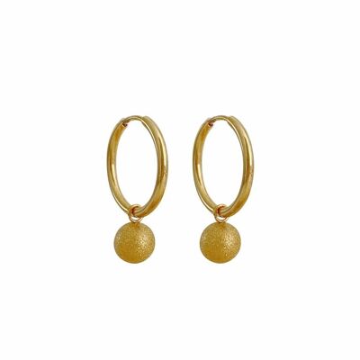 Earrings Frosted Ball - Gold