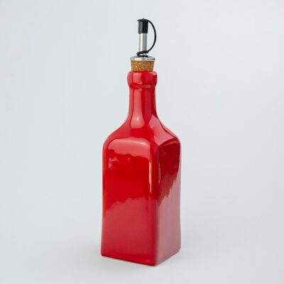 Large oil bottle 375ml summer table decoration / RED