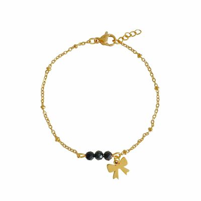 Bracelet Tourmaline & Bow - Gold