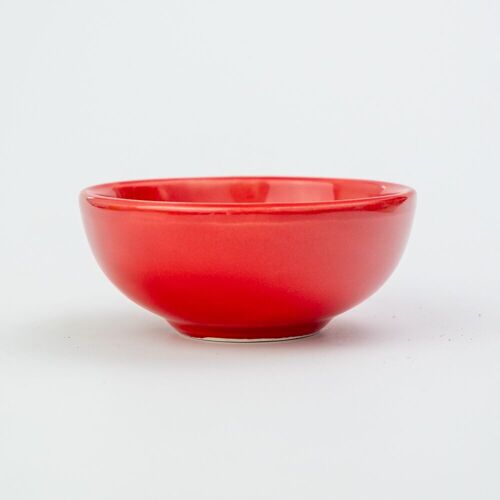Bowl pequeño de cerámica para salsas y snacks Ø9 / Rojo liso