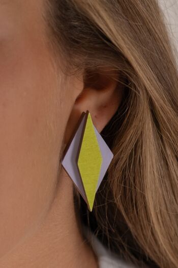 Boucles d'oreilles Colinet Violette et Citron Vert 2