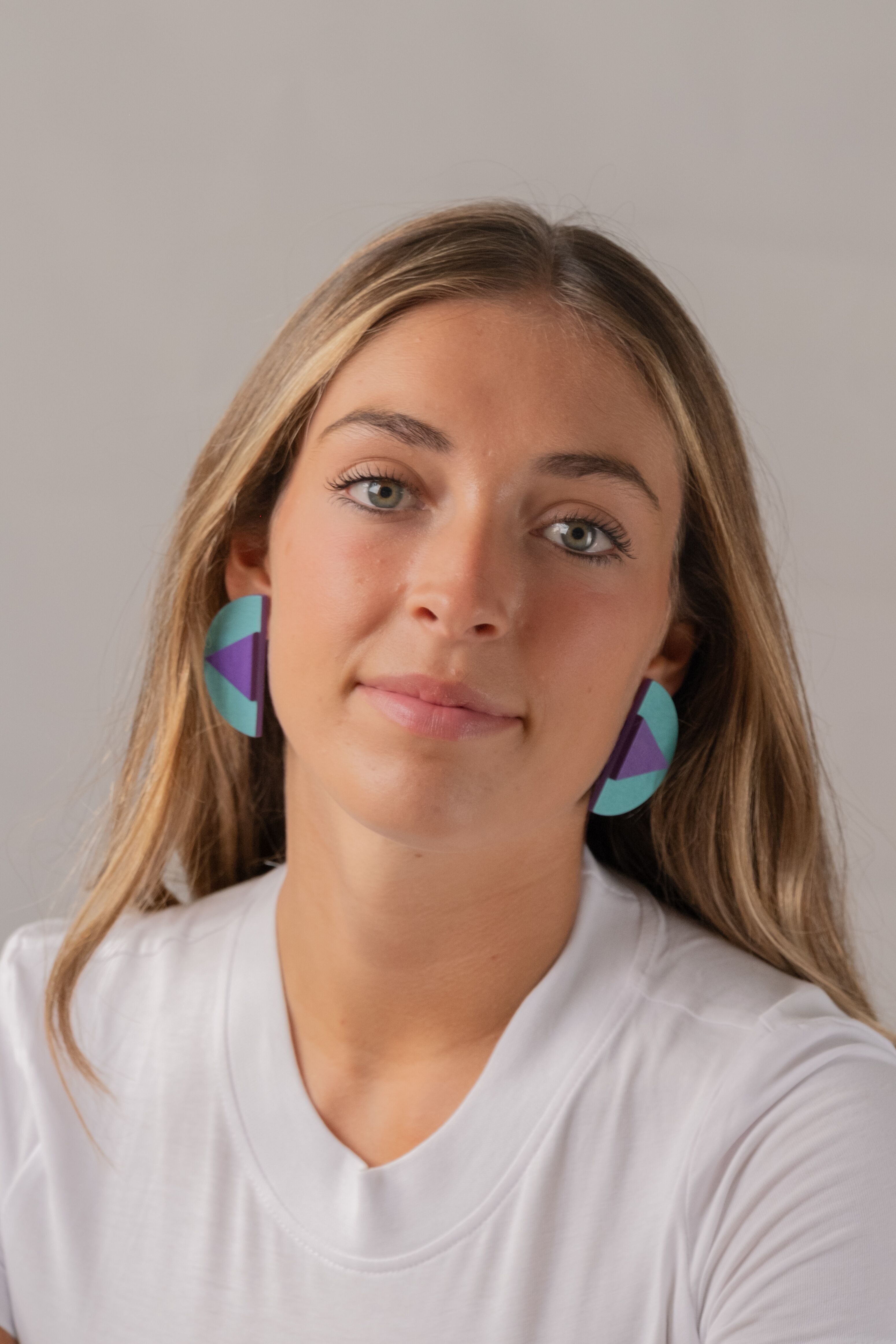 Orecchini Ruhlmann turchese e viola