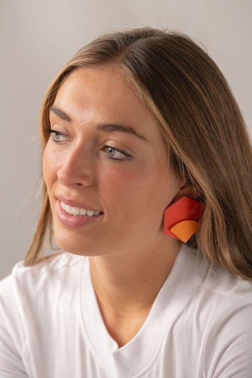 Pendientes Poiret rojo y naranja