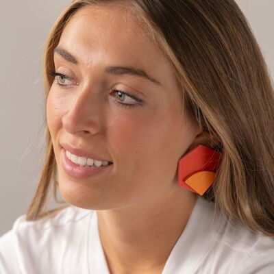 Pendientes Poiret rojo y naranja