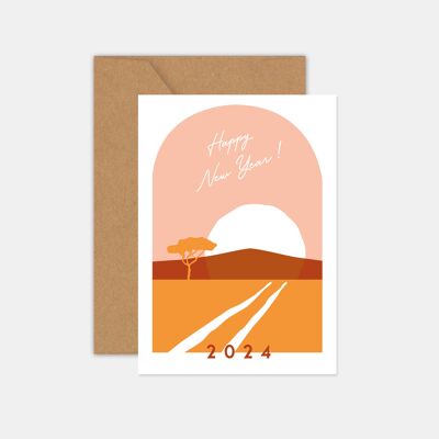 Tarjeta de felicitación al atardecer