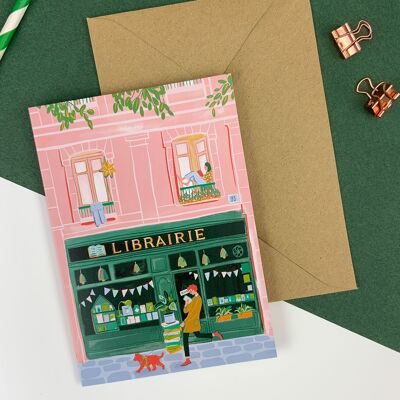 Tarjeta doble A6 - Librería