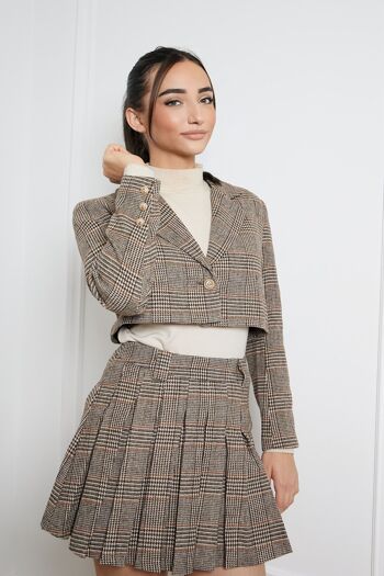 Veste crop tweed