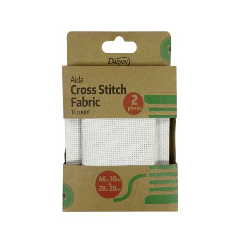 AIDA CROSS STITCH FABRIC x 2 PIECES, Two Sizes Cross Stitch Fabric, Cross Stitch Cloths, White Cross Stitch Fabric,