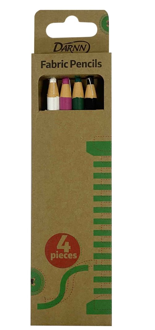 FABRIC PENCILS x 4, Set of 4 Fabric Colour Pencils , Home Tailor Marking Colour Pencils, 4 Colour Pencils for Fabric Marking, 4 pieces Sewing Fabric Pencils