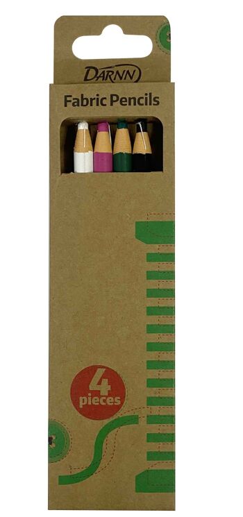 CRAYONS DE TISSU x 4, ensemble de 4 crayons de couleur de tissu, crayons de couleur de marquage de tailleur à domicile, 4 crayons de couleur pour le marquage de tissu, 4 pièces crayons de tissu à coudre 1