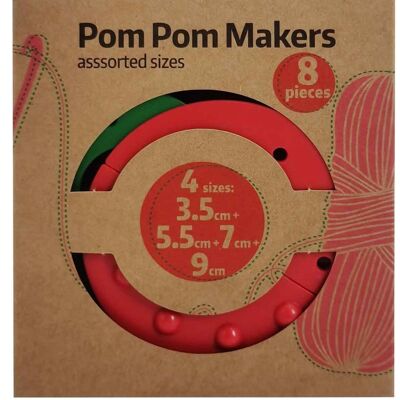 POM POM MAKER 4er-Set, Pom Pom Craft Maker, Fluff Ball Making Tool, 4 Größen Pom Pom Making Tool Set