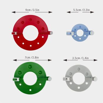 POM POM MAKER ensemble de 4, Pom Pom Craft Maker, Fluff Ball Making Tool, 4 tailles Pom Pom Making Tool Set 3