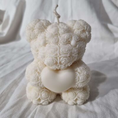 Natural wax candle Ourson Heart