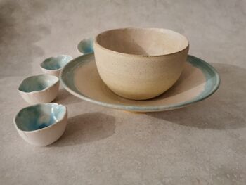 Verrine turquoise et blanche en porcelaine 2