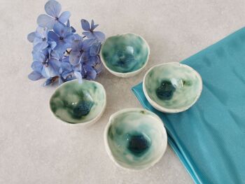 Verrine turquoise et blanche en porcelaine 3