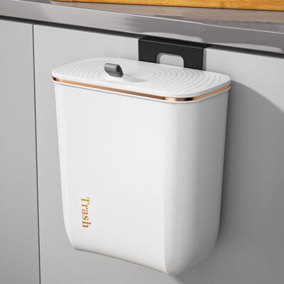 Living and Home Kitchen Bathroom Hanging Waste Bin with Lid