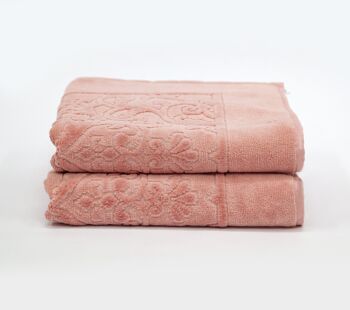 Tapis de bain rétro rose, lot de 2 1