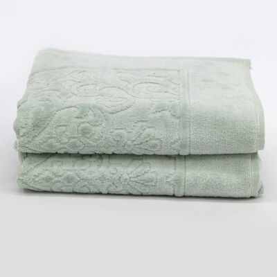 Bath mat retro green, set of 2