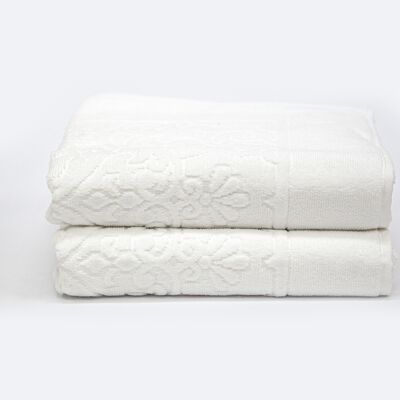 Bath mat retro white, set of 2
