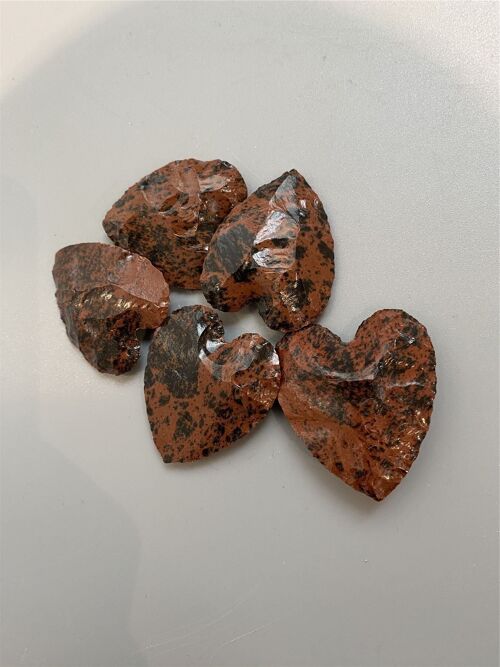 Faceted Small Crystal Heart, 2-3cm, Mahogany Obsidian