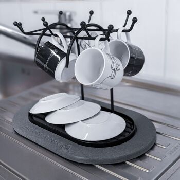 Égouttoir à Tasses Loom Noir: Séchage Rapide et Design Intelligent pour la Cuisine 4