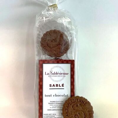All chocolate shortbread cookies - 125 g bag
