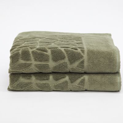 Bath mat Stones green, set of 2