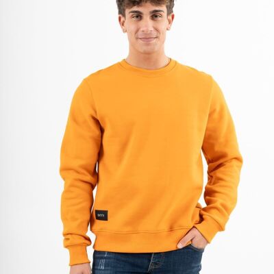 Sweatshirt Basic Ärmel M Orange