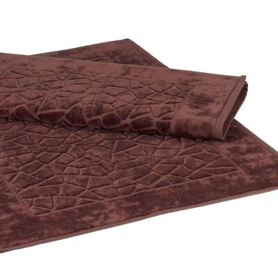 Tapis de bain pierres marron, lot de 2