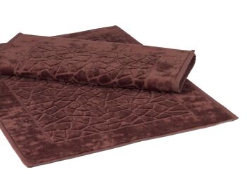 Tapis de bain pierres marron, lot de 2 1