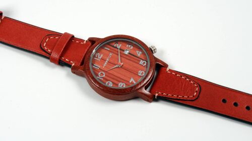 Montre homme rouge bois London