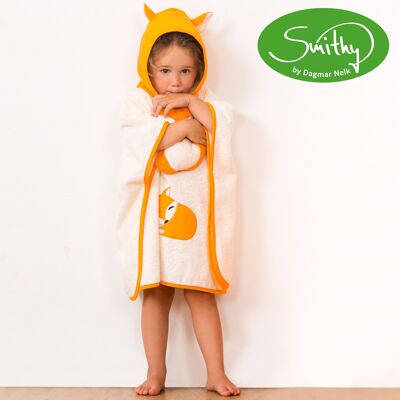 Poncho de bain bébé renard, 100% coton, fabriqué en Europe