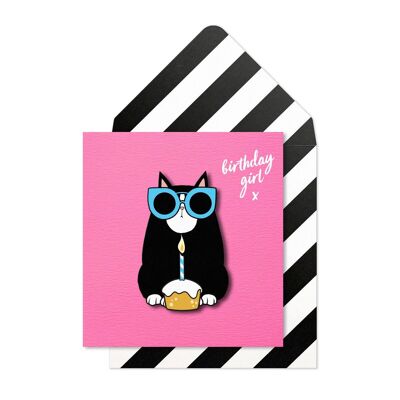 Birthday Girl Cupcake Cat