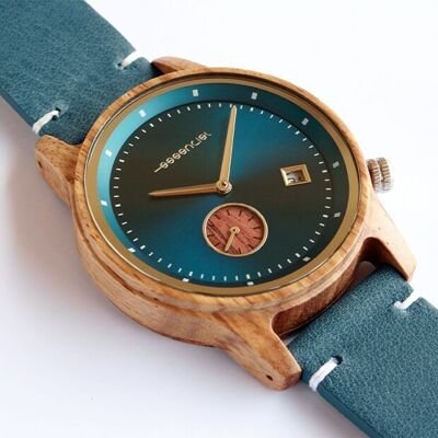 Mariner men's walnut leather watch